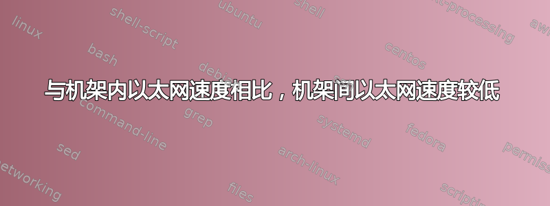 与机架内以太网速度相比，机架间以太网速度较低