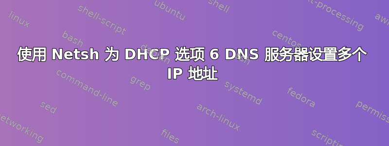 使用 Netsh 为 DHCP 选项 6 DNS 服务器设置多个 IP 地址