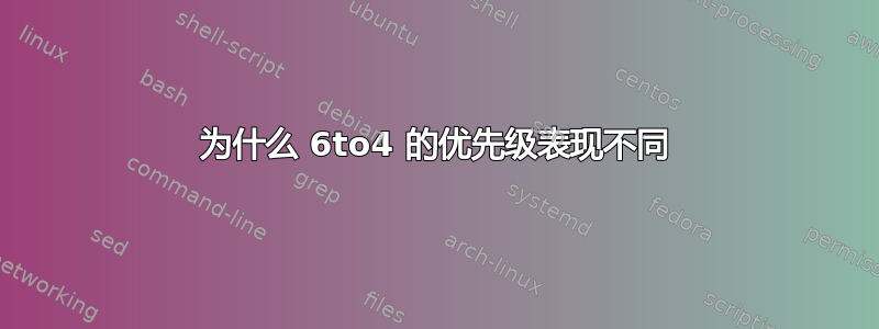 为什么 6to4 的优先级表现不同