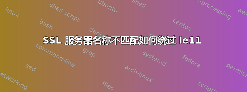 SSL 服务器名称不匹配如何绕过 ie11