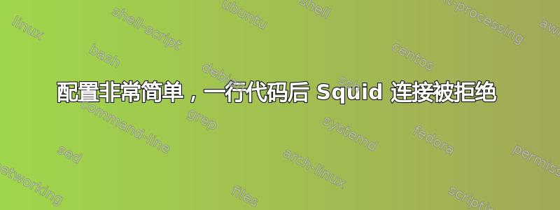 配置非常简单，一行代码后 Squid 连接被拒绝