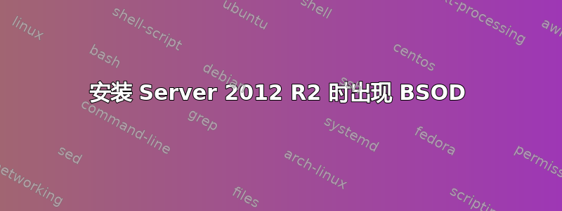 安装 Server 2012 R2 时出现 BSOD