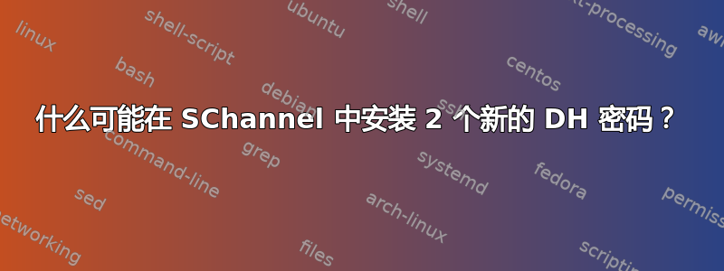 什么可能在 SChannel 中安装 2 个新的 DH 密码？