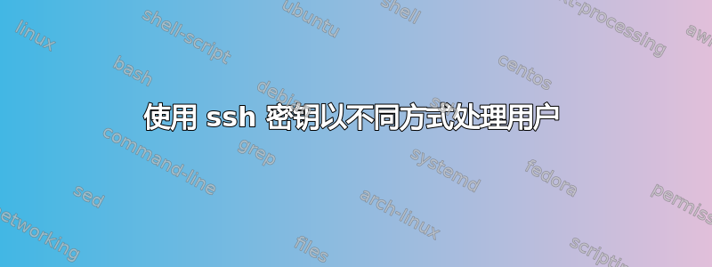 使用 ssh 密钥以不同方式处理用户