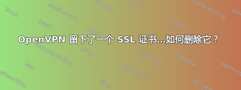 OpenVPN 留下了一个 SSL 证书…如何删除它？