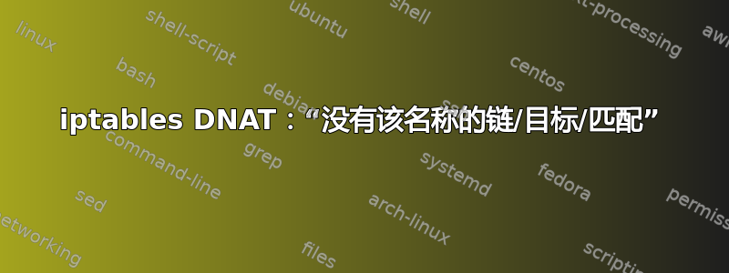 iptables DNAT：“没有该名称的链/目标/匹配”