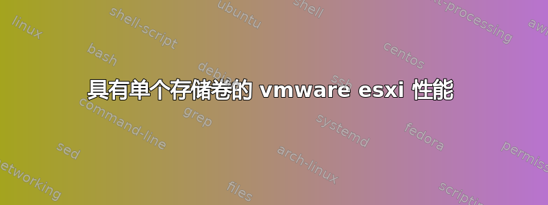 具有单个存储卷的 vmware esxi 性能