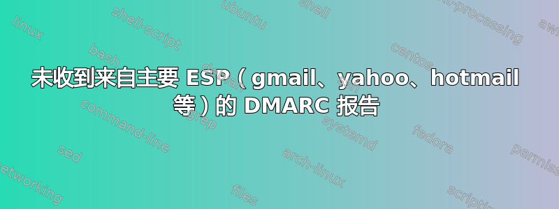 未收到来自主要 ESP（gmail、yahoo、hotmail 等）的 DMARC 报告