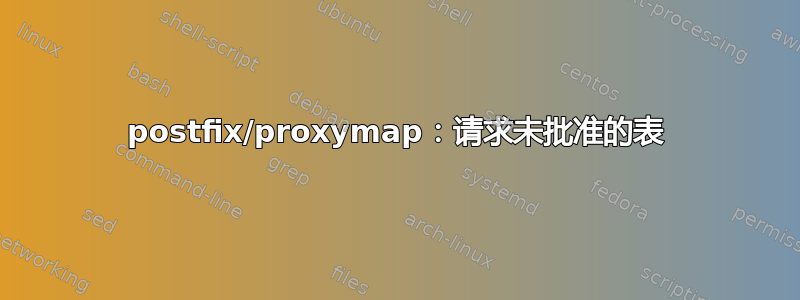 postfix/proxymap：请求未批准的表