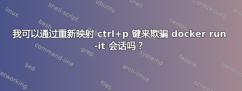 我可以通过重新映射 ctrl+p 键来欺骗 docker run -it 会话吗？