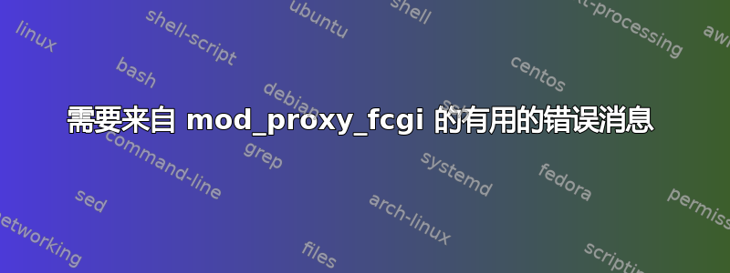 需要来自 mod_proxy_fcgi 的有用的错误消息