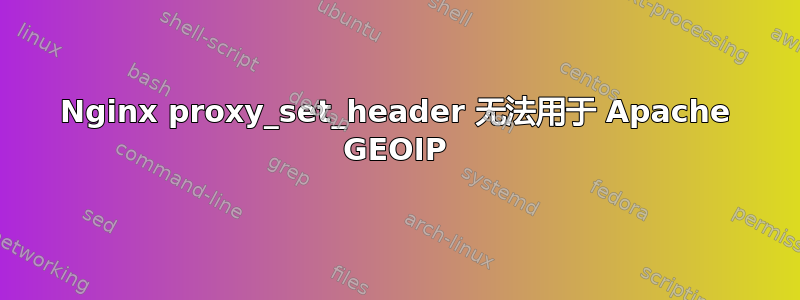 Nginx proxy_set_header 无法用于 Apache GEOIP