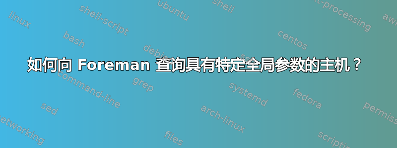 如何向 Foreman 查询具有特定全局参数的主机？