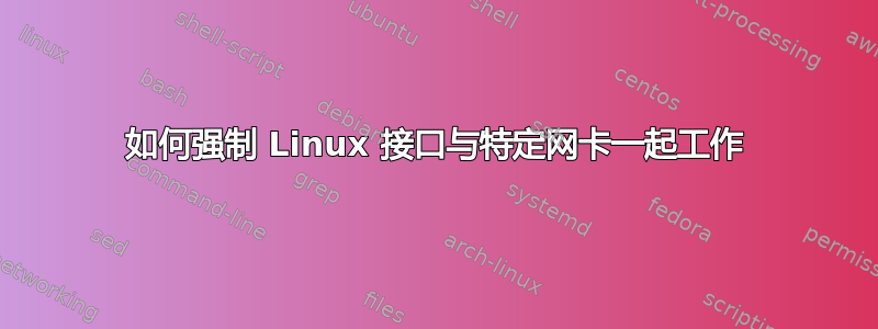 如何强制 Linux 接口与特定网卡一起工作