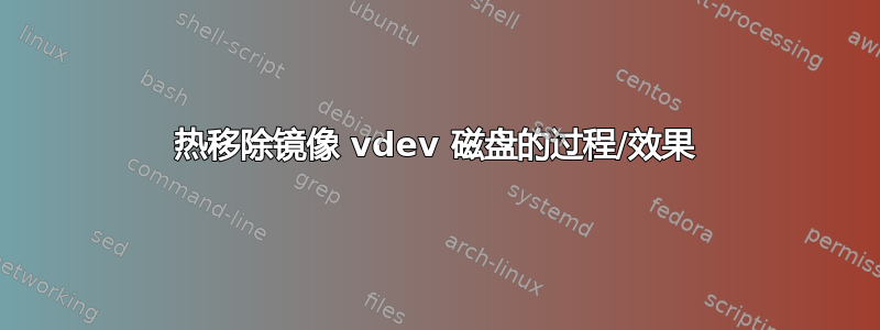 热移除镜像 vdev 磁盘的过程/效果