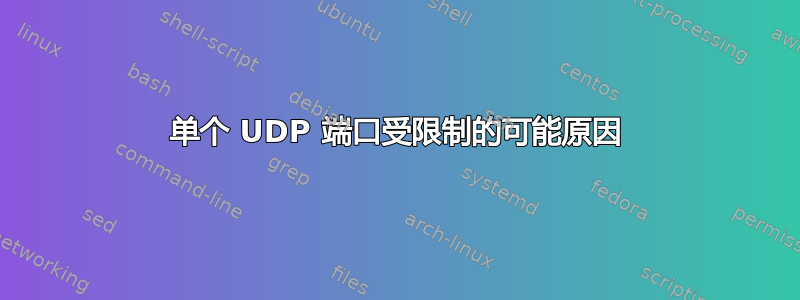 单个 UDP 端口受限制的可能原因