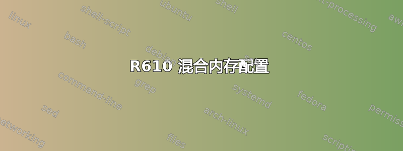 R610 混合内存配置