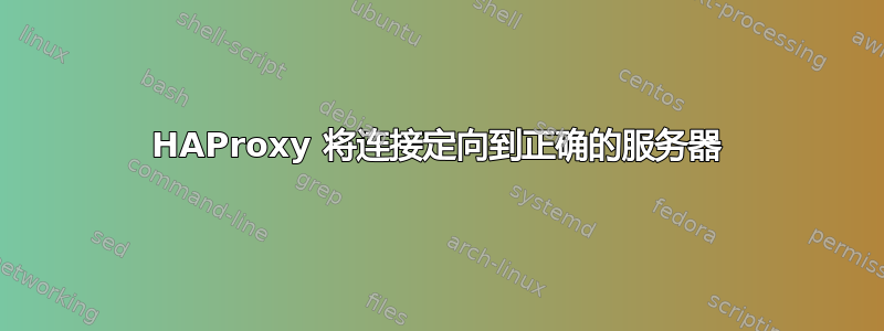 HAProxy 将连接定向到正确的服务器