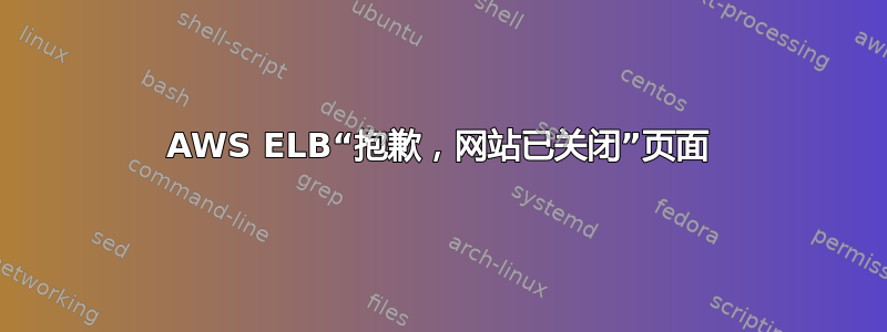 AWS ELB“抱歉，网站已关闭”页面