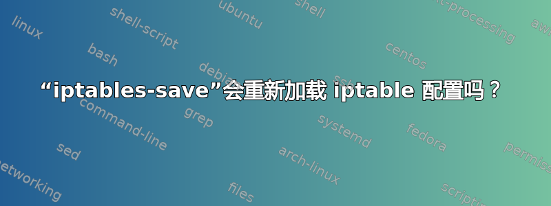 “iptables-save”会重新加载 iptable 配置吗？