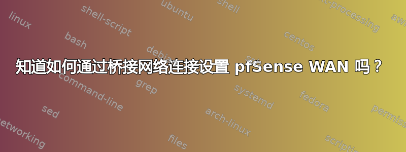 知道如何通过桥接网络连接设置 pfSense WAN 吗？