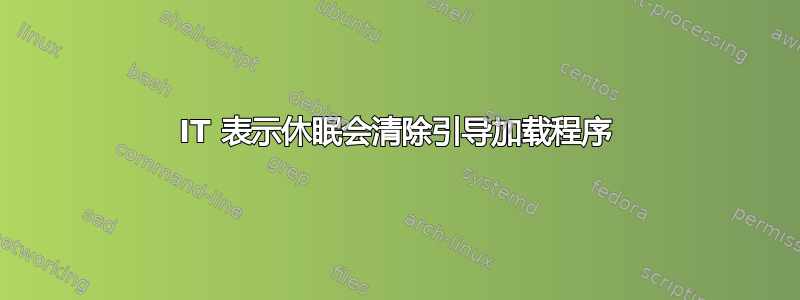 IT 表示休眠会清除引导加载程序