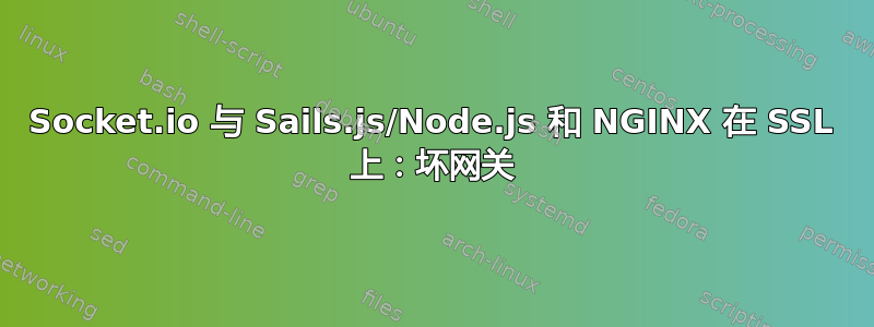 Socket.io 与 Sails.js/Node.js 和 NGINX 在 SSL 上：坏网关