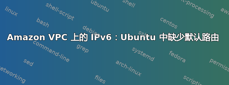 Amazon VPC 上的 IPv6：Ubuntu 中缺少默认路由