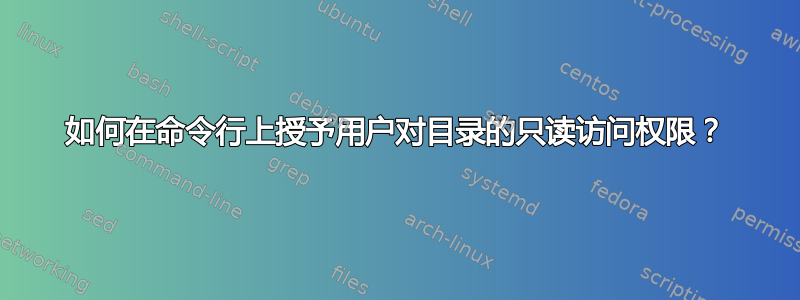 如何在命令行上授予用户对目录的只读访问权限？