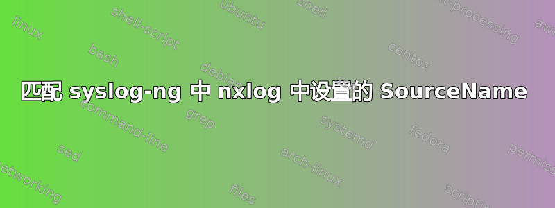 匹配 syslog-ng 中 nxlog 中设置的 SourceName