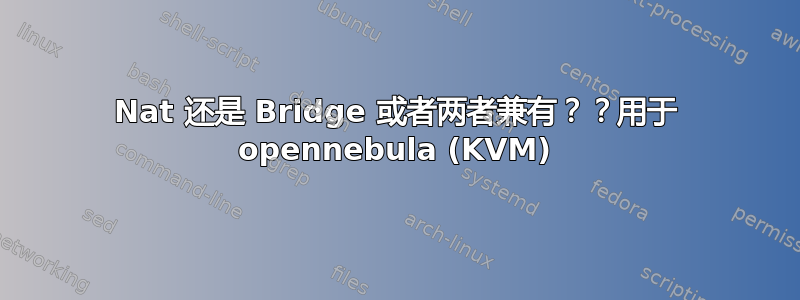 Nat 还是 Bridge 或者两者兼有？？用于 opennebula (KVM)