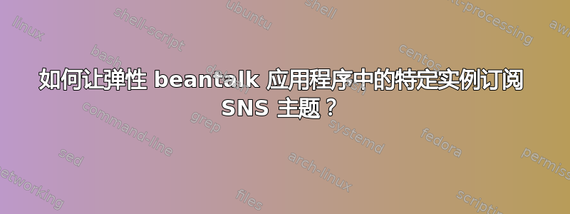 如何让弹性 beantalk 应用程序中的特定实例订阅 SNS 主题？