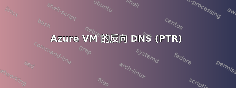 Azure VM 的反向 DNS (PTR)