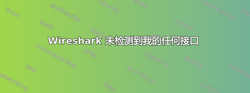 Wireshark 未检测到我的任何接口