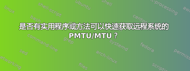 是否有实用程序或方法可以快速获取远程系统的 PMTU/MTU？