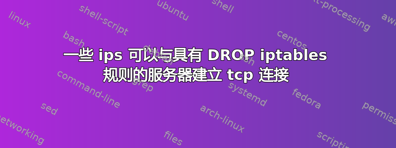 一些 ips 可以与具有 DROP iptables 规则的服务器建立 tcp 连接