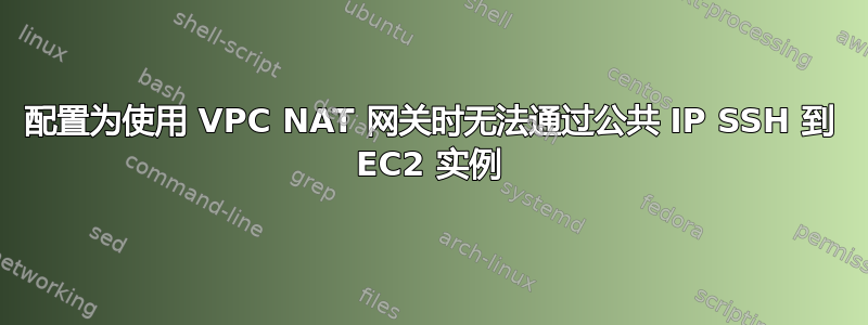 配置为使用 VPC NAT 网关时无法通过公共 IP SSH 到 EC2 实例