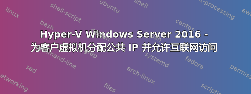 Hyper-V Windows Server 2016 - 为客户虚拟机分配公共 IP 并允许互联网访问