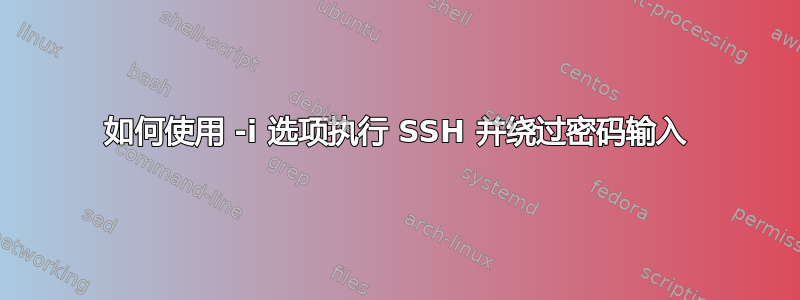 如何使用 -i 选项执行 SSH 并绕过密码输入