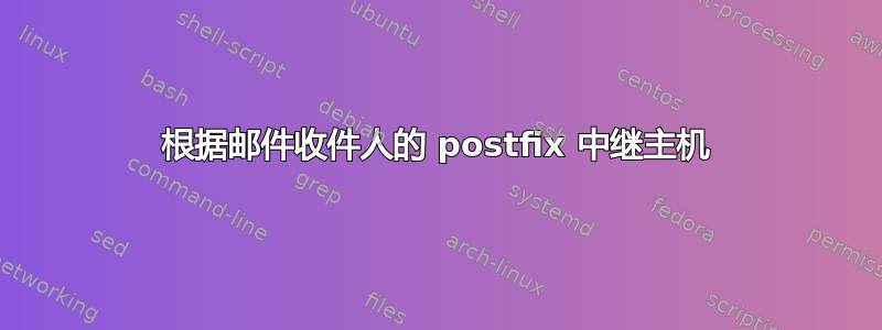 根据邮件收件人的 postfix 中继主机