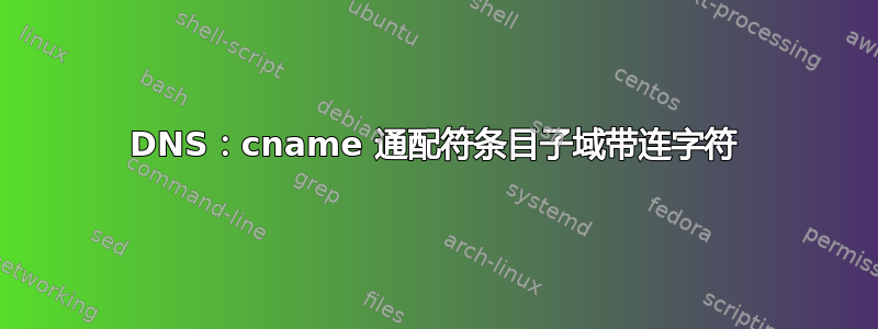 DNS：cname 通配符条目子域带连字符