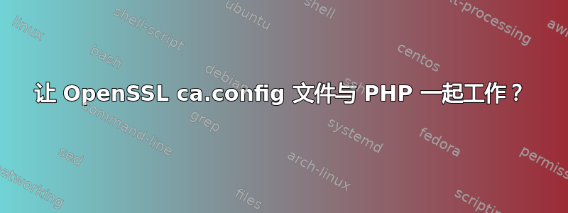 让 OpenSSL ca.config 文件与 PHP 一起工作？