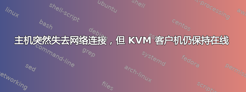 主机突然失去网络连接，但 KVM 客户机仍保持在线