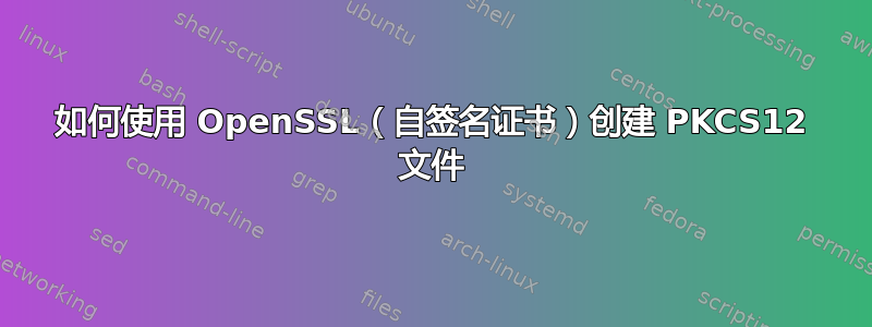 如何使用 OpenSSL（自签名证书）创建 PKCS12 文件