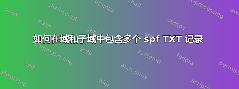 如何在域和子域中包含多个 spf TXT 记录