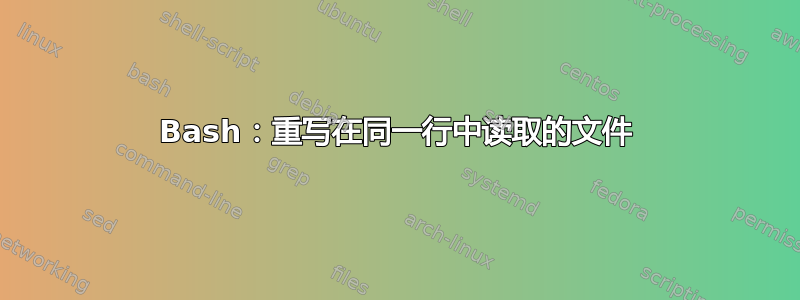 Bash：重写在同一行中读取的文件