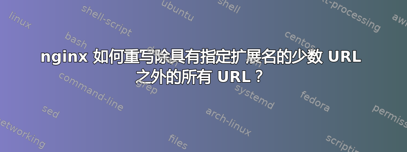 nginx 如何重写除具有指定扩展名的少数 URL 之外的所有 URL？