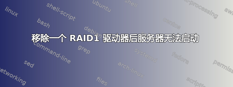 移除一个 RAID1 驱动器后服务器无法启动