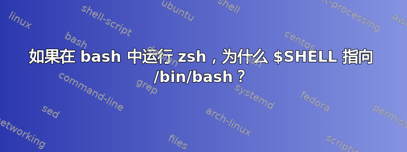 如果在 bash 中运行 zsh，为什么 $SHELL 指向 /bin/bash？