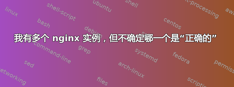 我有多个 nginx 实例，但不确定哪一个是“正确的”